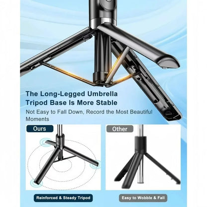 Portable selfie stick tripod, adjustable beauty fill light Bluetooth remote control for iPhone Samsung phone