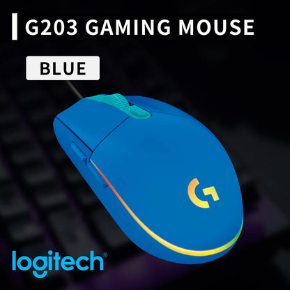 Logitech G203 Wired Gaming Mouse, Esports-Grade, 6 Programmable Buttons & Multi-Color for Competitive Games