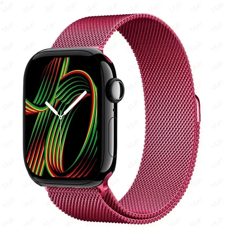 Milanese Strap For Apple Watch Ultra 2 49 46mm 42mm 44mm 40mm 45mm 41mm 38mm Bracelet For iWatch Series 10 9 3 6 5 SE 7 8 Strap