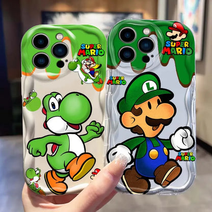 M-Marios Popular Cute Art For Apple iPhone 16 16E 15 14 13 12 11 XR XS X Pro Max Plus Wave Oil Cover Soft Funda Phone Case