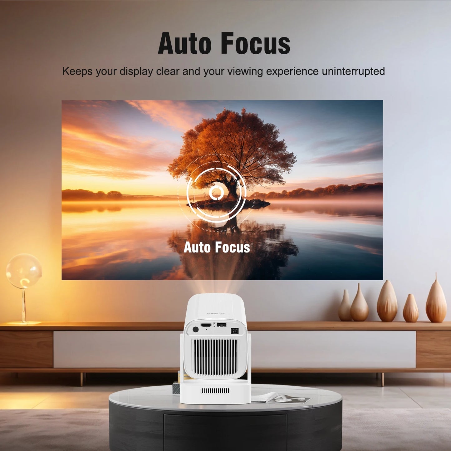 Magcubic HY310 Android 11 Projector 4K Native 1080P Auto Focus Native 330ANSI Dual Wifi BT5.4 Air Mouse Voice Home Outdoor Movie