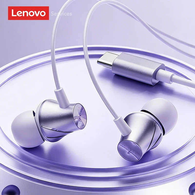Lenovo Wired Earphone 3.5mm TypeC Semi-in-Earphones For Xiaomi Samsung Huawei Mobile Phones Tablets Desktops Laptops Headphones