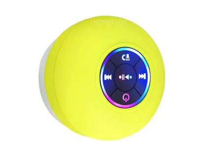HOMEFISH Portable Waterproof Bluetooth Shower Speaker with RGB Light Suction Cup Wireless Speaker for Bathroom Kitchen Party etc