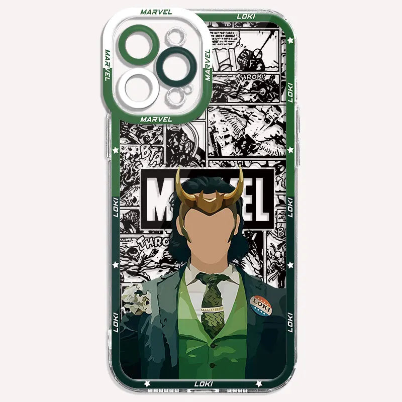 Marvel Iron Man Donnys Loki Case for iPhone 15 Pro 11Pro Max XR 12 13 Mini XSmax 14 7 Plus SE 6 8 X XS Phone Clear Fundas Cover
