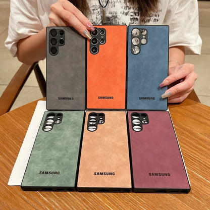 Luxury Sheepskin Leather Phone Case Samsung Galaxy S25Ultra S24 S23 S22 S21Plus Ultra S23FE A55 A35 A25 A15 Lambskin Soft Coque