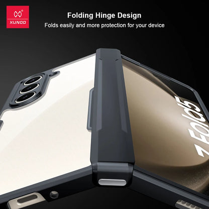 Xundd For Samsung Galaxy Z Fold 3 4 5 6 Fold 7 Foldable Case Airbag Anti-drop Camera Protect Acrylic&TPU Cover For