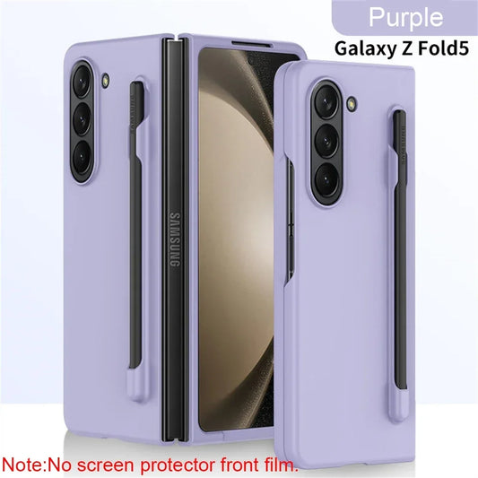 Skin Feel Slim Case for Samsung Galaxy Z Fold 6 5 4 3 with Stylus Pen Slot Holder Plastic Fold Shockproof Protection Hard Cover