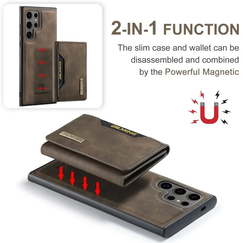 2 in 1 Detachable Wallet Card Holder Phone Case for Samsung Galaxy S25 Ultra S22 Plus S24 S23 FE A54 A16 A56 A55 A35 A36 Cover