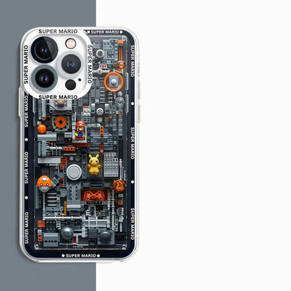 Trendy Machinery Print Super Mario Phone Case for Samsung Galaxy S25 S24 S22 S23 Plus Note 20 Ultra 5G S21 S20 S24 FE TPU Cover