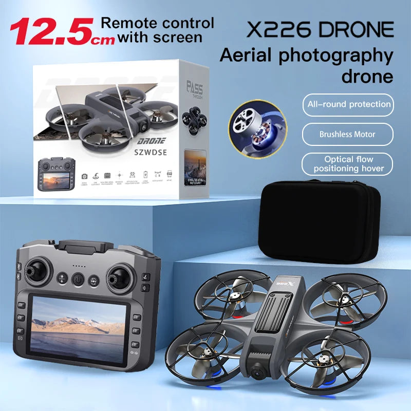 X226 Drone Professional 4K HD Dual Camera LCD VR Remote Control WIFI FPV UAV RC Quadcopter Aerial Photography Airplane Toy Gifts