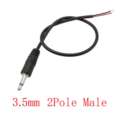 1Pcs 2.5/3.5mm Male Plug/Female Jack Mono/Stereo AUX 2/3/4Pole To Bare Wire Connector DIY Audio Headphone Repair Extension Cable