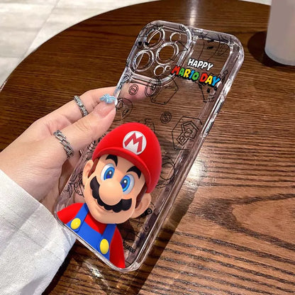 Luxury Supers M-Marios Cartoon Phone Case For Apple iPhone 17 Air 16e 16 15 14 13 12 11 Mini Pro Max Plus Transparent Soft Cover