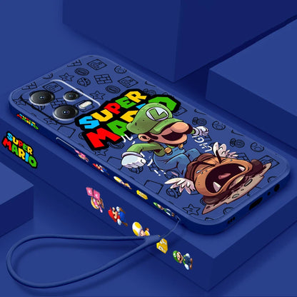 S-Super M-Marios B-Bros Liquid Left Rope For Xiaomi Redmi Note 13 12 12S 12R 11 11T 11S 10 10S Pro Plus 5G Back Phone Case