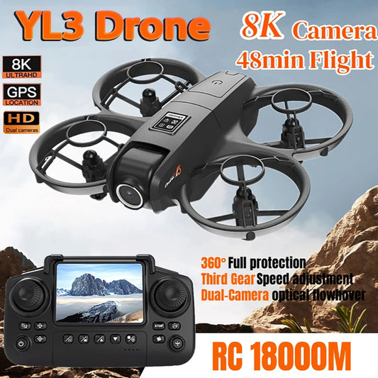 YT3 Drone 8K 5G GPS Professional HD Aerial Photography Remote Control Aircraft HD Dual Camera Quadcopter Toy 2026 NEW