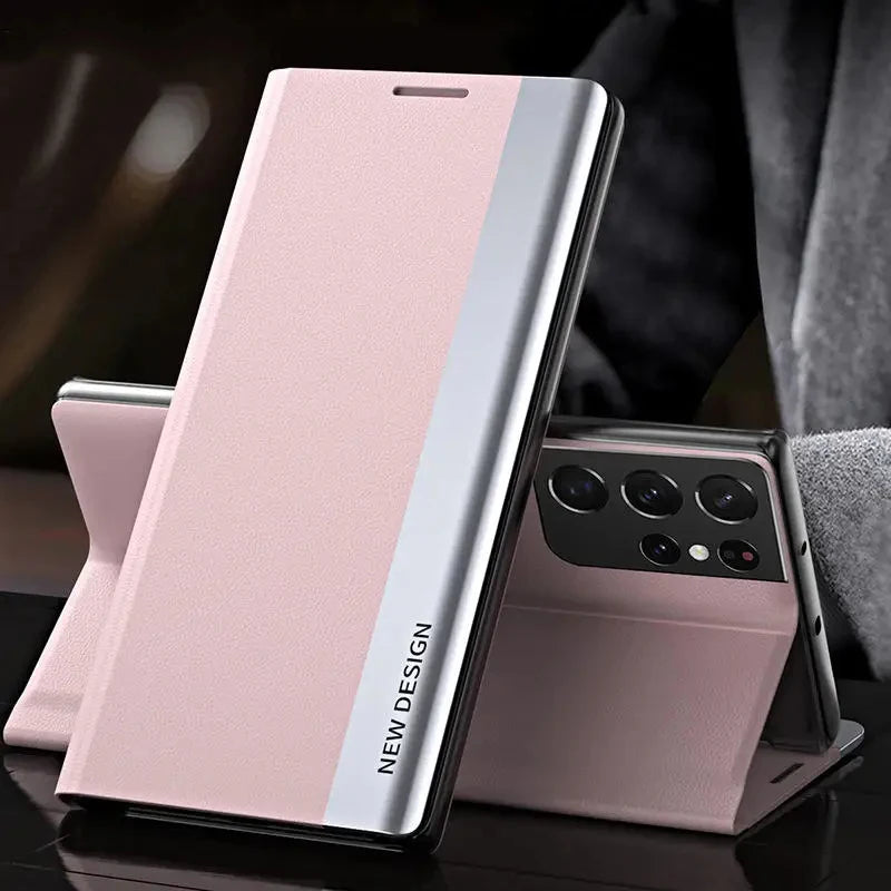 Luxury Leather Flip Case For Samsung Galaxy S25 S24 S23 S22 S21 S20 Ultra Plus S25 Edge S23 S21 S24 FE Note 20 Ultra Stand Cover