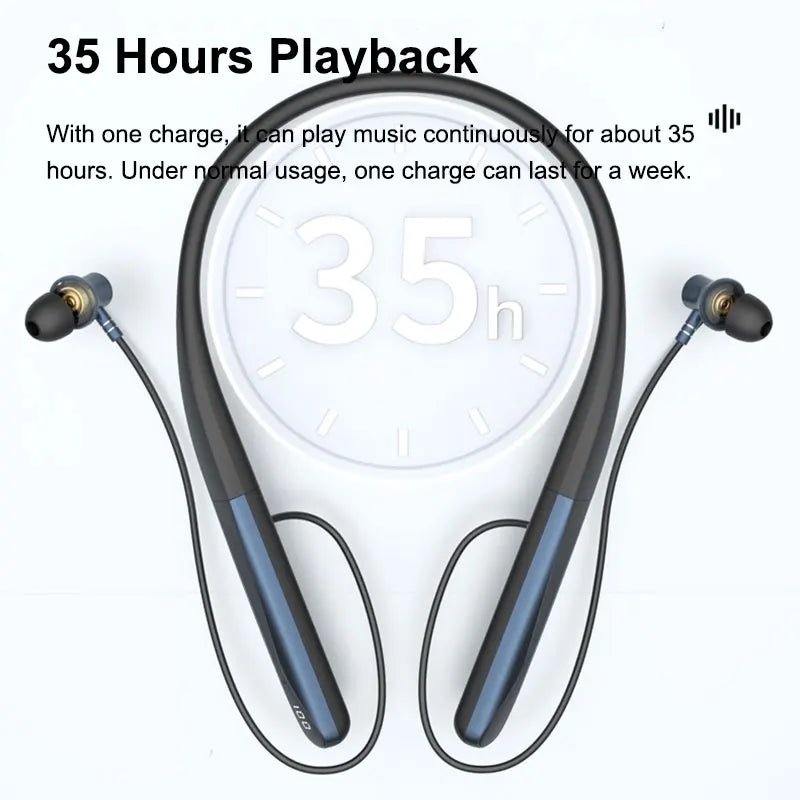 EARDECO Wireless Vibration Headphones Bass Stereo 6.0 Bluetooth Headphone Sport Neckband Bluetooth Earphone with Mic Voice Assis
