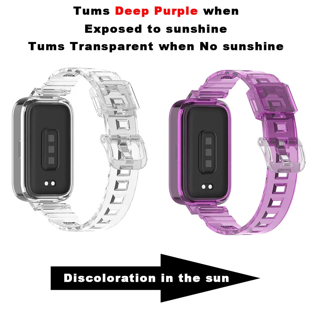 Watch Strap For Redmi Band 2/3 Wrist Band Bracelet SmartWatch Watchband Turn Color in Sunshine For Xiaomi Band 8/9 Active