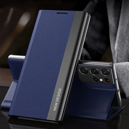 Luxury Leather Flip Case For Samsung Galaxy S25 S24 S23 S22 S21 S20 Ultra Plus S25 Edge S23 S21 S24 FE Note 20 Ultra Stand Cover