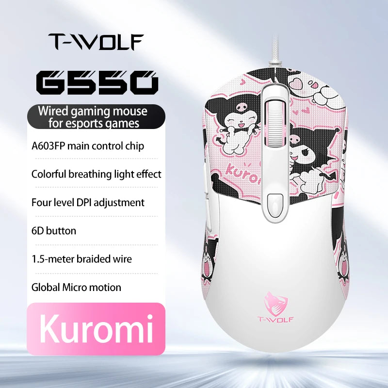2026 Wired Gaming Mouse Cute Personalized Anti Slip Sticker 6-Key Office Mouse Suitable For Desktop And Laptop Computers NEW HOT
