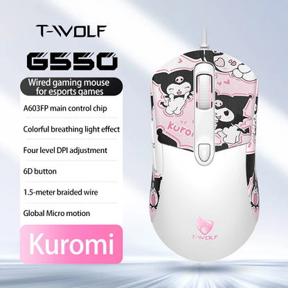2026 Wired Gaming Mouse Cute Personalized Anti Slip Sticker 6-Key Office Mouse Suitable For Desktop And Laptop Computers NEW HOT