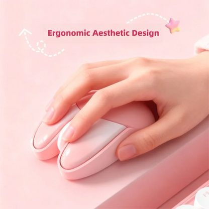 Cute Rabbit Ear Shape Dual-Mode Mouse 2.4G+Bluetooth Lightweight Mute Ergonomic Plating Portable Mice For PC Laptop Office Home