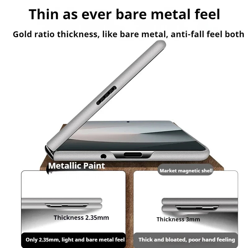 Ultra Thin Matte Metallic Magsafe Magnetic Case For Samsung Galaxy Z Fold 7 6 5 4 3 Wireless Charge Shockproof Protection  Cover