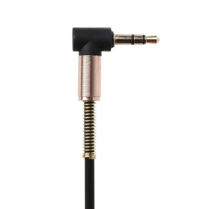 L21D 24cm Dual 90 Degree Nylon 3.5 mm to 3.5mm Male Jack  Cable Car Aux Cord for Phone Tablet  Player Stereo Speaker