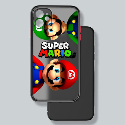 M-Marios Art Popular Cartoon Frosted Translucent For Apple iPhone 16 15 14 13 12 11 XS XR X Pro Max Plus Mini Cover Phone Case
