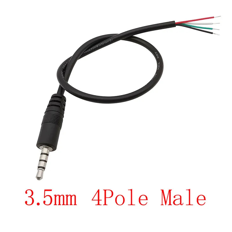 1Pcs 2.5/3.5mm Male Plug/Female Jack Mono/Stereo AUX 2/3/4Pole To Bare Wire Connector DIY Audio Headphone Repair Extension Cable