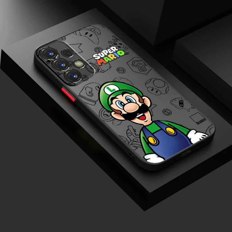 Anime Super M-Mario Cute Art Frosted Translucent For Samsung Note 20 A35 A03 A54 A31 A22 A34 A14 A24 A04 A55 5G Back Phone Case