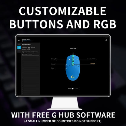 Logitech G203 Wired Gaming Mouse, Esports-Grade, 6 Programmable Buttons & Multi-Color for Competitive Games