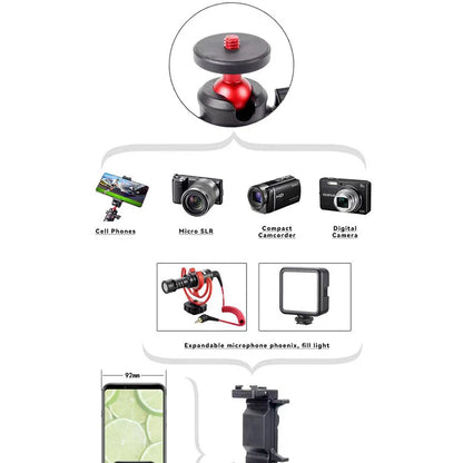 Mini Extendable Tripod Portable Desktop Tripod Stand Adjustable Stable Holder With 1/4-20 Screw Mount For Phone/Camera/GoPro/DJI