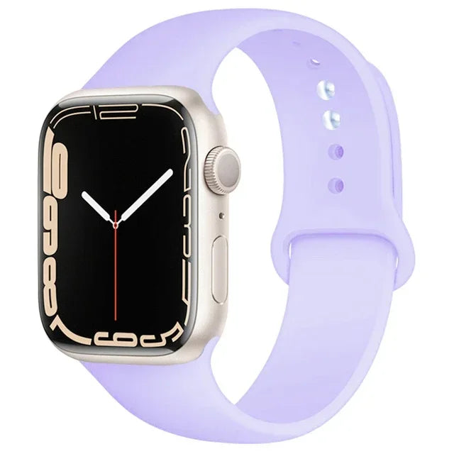 Silicone Band For Apple Watch strap 44mm 45mm 40mm 41mm 42-38mm 45 mm sport bracelet iwatch series 8 7 6 5 4 3 SE 9 Ultra 2 49mm