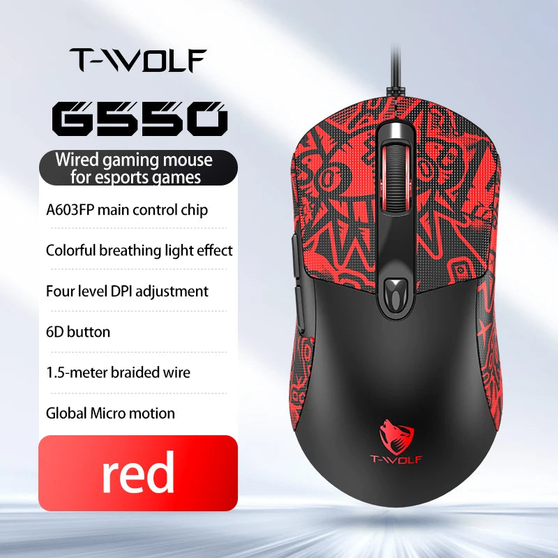 2026 Wired Gaming Mouse Cute Personalized Anti Slip Sticker 6-Key Office Mouse Suitable For Desktop And Laptop Computers NEW HOT