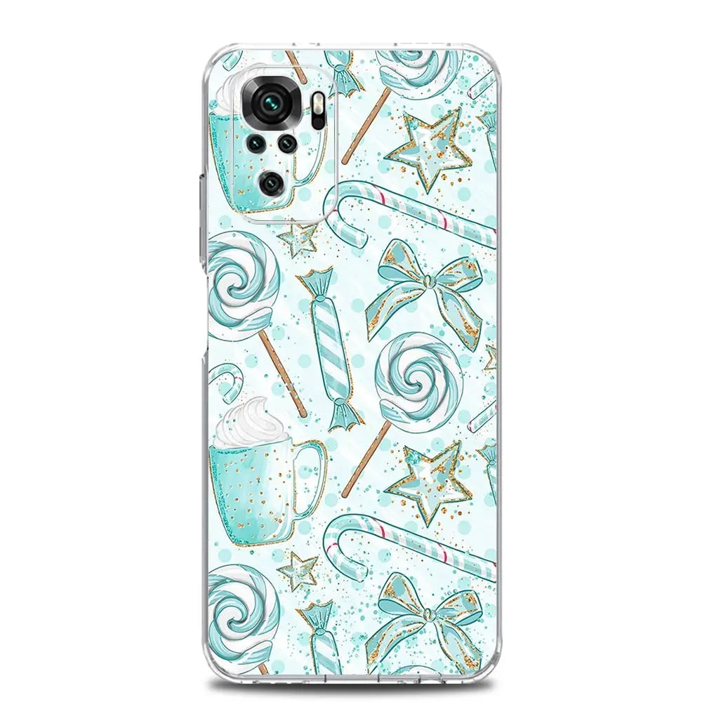 Phone Case For Xiaomi Redmi Note 14 13 12 4G 9S 9 10 11 Pro Plus 5G 14C 13C 12C 10C 9A Clear Soft TPU Cover Cartoon Christmas