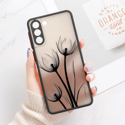 For Samsung S24 S22 Ultra Case Cover Samsung Galaxy S23 Ultra S 22 S21 S20 FE S10 Note 20 10 Plus S8 Lavender Flowers Clear Case