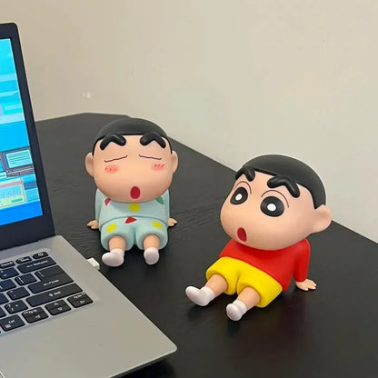 Cartoon Crayon Shin-Chan Boochan Phone Holder Desktop Anime Ornaments Watching Tv Cartoon Phone Support Cute Doll Gifts