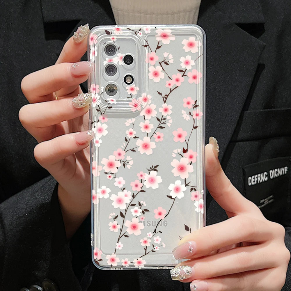 Cherry Case For Samsung A54 A53 A52 A55 A51 A35 A34 A33 A32 A21S A15 A14 A13 A12 Cases Galaxy S22 S23 Ultra S24 S21 Plus S20 FE