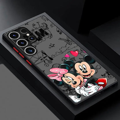 Cool Disney Mickey Minnie Matte Case for Samsung Galaxy S24Ultra S23 S25 Ultra S20 FE S21 S22 Plus S10 S9 S23 5G Phone Cover