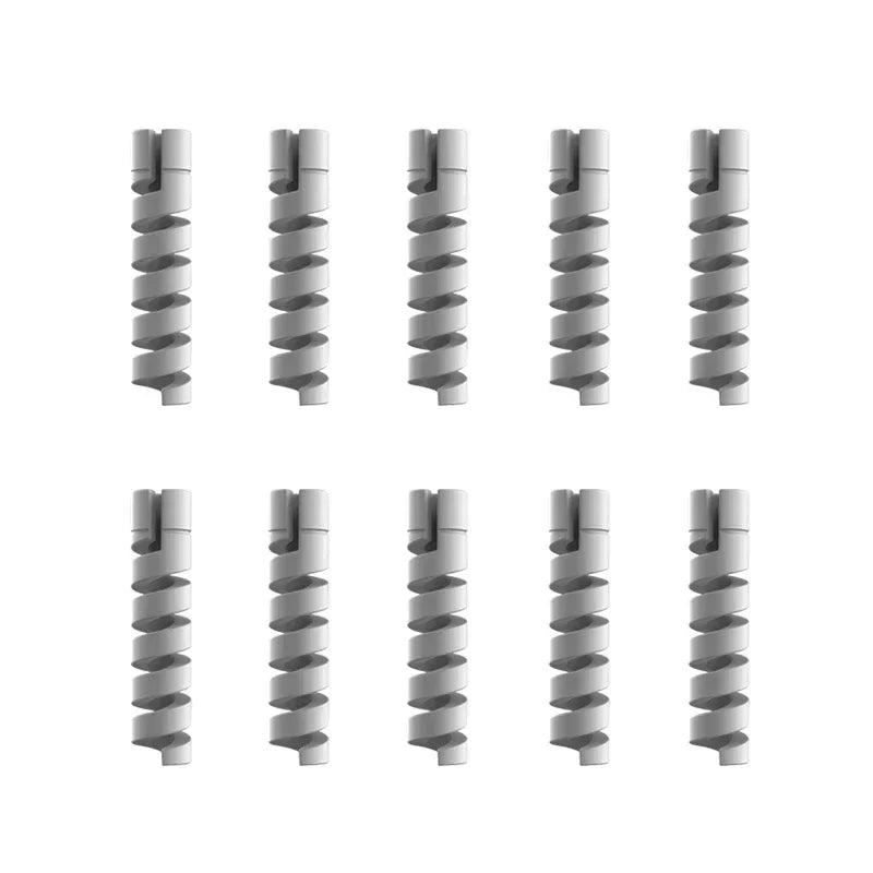 10pcs Silicone Data Cables Protector Winder Pipe Flexible Phone Charge Cable Spiral Winder Cords For Phone USB Charger Wires