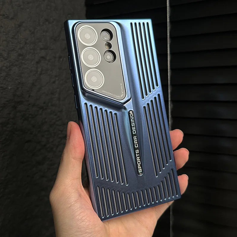 Luxury Heat Dissipation Case For Samsung Galaxy S25 S24 Ultra S23 Plus S22 Breathable Cooling Titanium Shockproof Bumper Cover