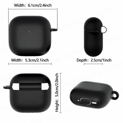 for 2024 AirPods 4 earbuds Solid color Earphone Protector cases with keychain liquid silicone soft for New AirPods 4 ANC Cases