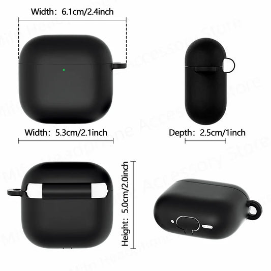 for 2024 AirPods 4 earbuds Solid color Earphone Protector cases with keychain liquid silicone soft for New AirPods 4 ANC Cases
