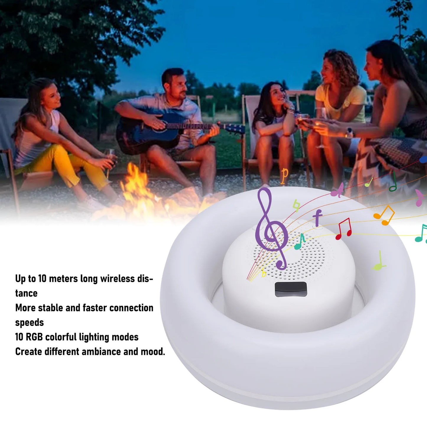 Bluetooth Floating Pool Speaker Stable Connection Portable Bathroom Speaker Wireless 32.8ft Long Range for Pool Party Outdoors