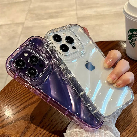 Thickened Transparent Bumber Phone Case For iPhone 16 15 14 13 12 11 Pro Max X XR 7 8 Plus SE 2 Shockproof Plain Soft TPU Cover