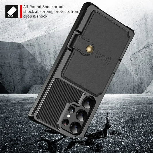 Card Wallet Case for Samsung Galaxy S24 S23 FE S25 S23 Plus S22 S21 Ultra A56 A36 A55 A35 A15 A54 A34 A52S A14 A05S A05 A24 A16