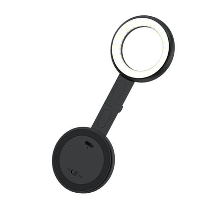 LED Magnetic Selfie Ring Light For iPhone 16 15 Magsafe Fill Light Photography Live Broadcast Ring Lamp Retractable Flip Bracket