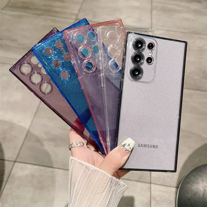 Glitter Transparent Ultra Slim Case for Samsung Galaxy S24 S25 Ultra S23 S22 Plus S21 S20 FE A55 A54 A53 A52 A35 A34 TPU Cover