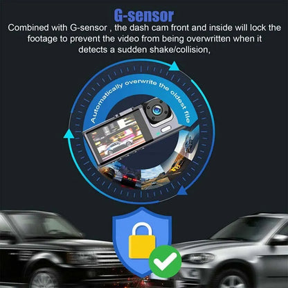 1080P Dual camera Dash Cam for cars,Front And Inside,car camera with IR Night Vision,Loop Recording,wide angle Car DVR Came