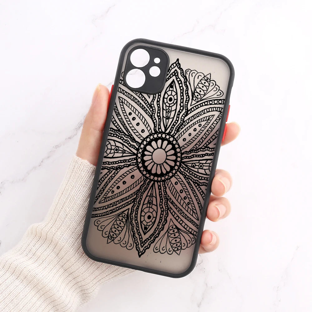 Mandala Dreamcatcher Case For iPhone 11 13 14 12 15 Pro Max Mini XR XS Max 6s 8 7 Plus SE 2022 2020 Clear Shockproof Phone Cover